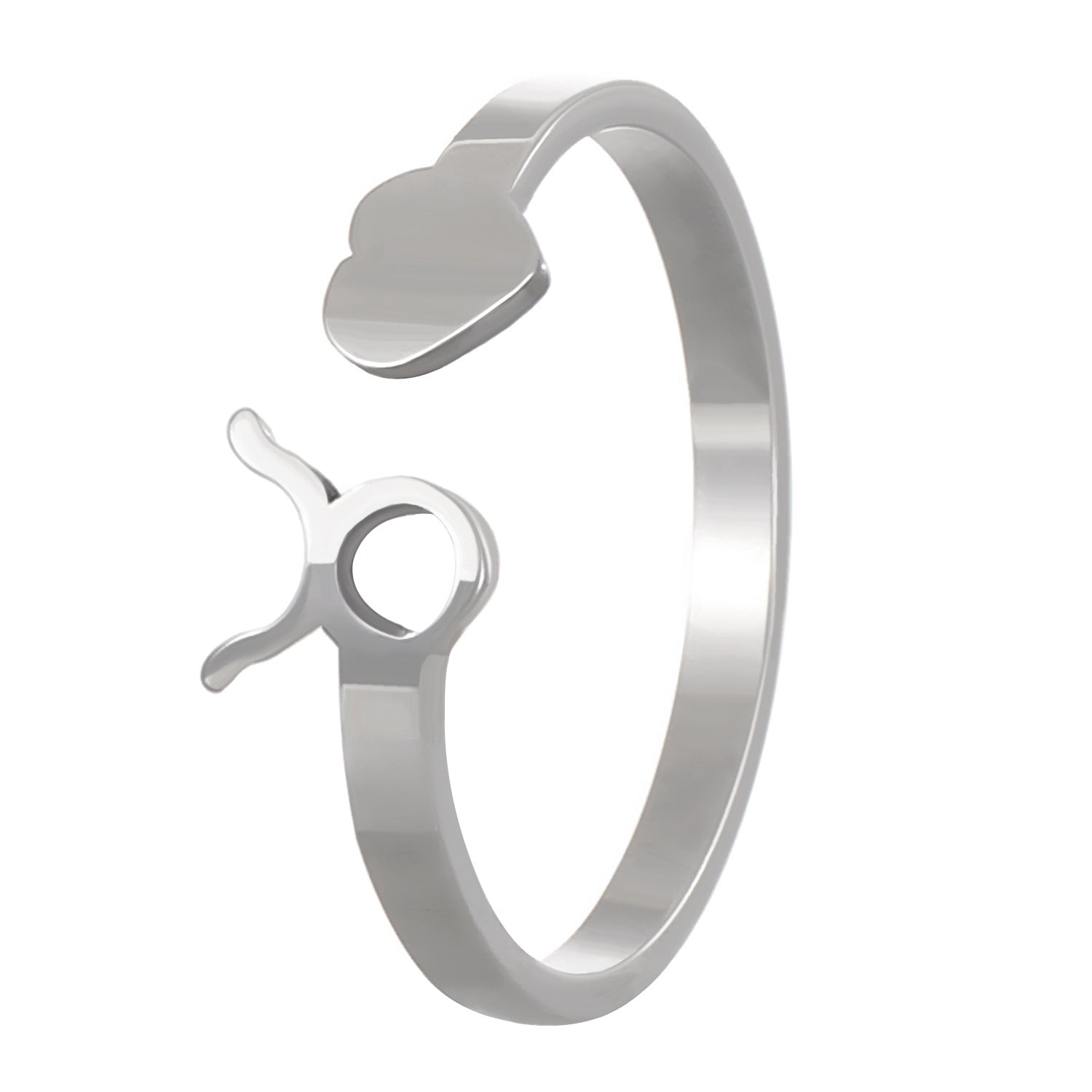Wholesale Twelve constellation ring three-dimensional heart opening adjustable ring